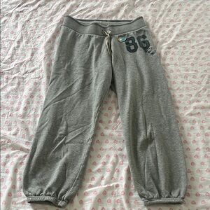 PINK Victoria's Secret Heather Gray University Cropped Joggers